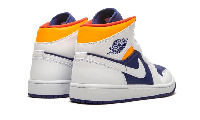 Jordan 1 Mid White Laser Orange Deep Royal Blue Jordan 1 Mid White Laser Orange Deep Royal Blue Keesef