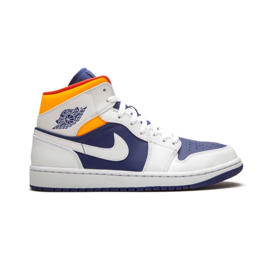 Jordan 1 Mid White Laser Orange Deep Royal Blue Jordan 1 Mid White Laser Orange Deep Royal Blue Keesef
